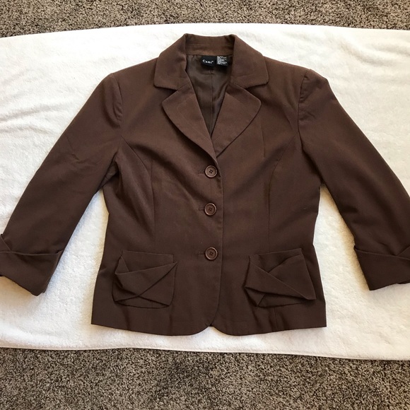 Cami 3/4 sleeve blazer, brown, size 8 - Picture 2 of 8